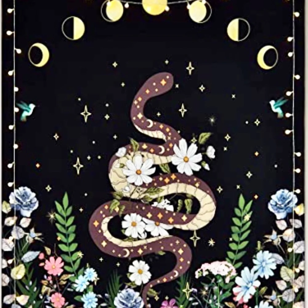 🐍 Snake and Moonphase Tapestry